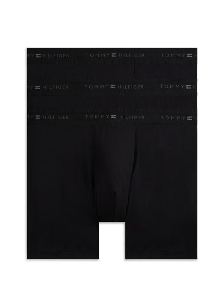 TOMMY HILFIGER 3-Pack Signature Logo Pima Boxer Briefs - Image 1